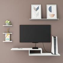 Rack Suspenso 4 Prateleiras Mdf Nichos Organizador Branco