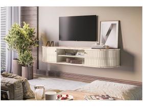 Rack Suspenso Algarve TV 75 Polegadas Cor Calacata Off White - Madetec