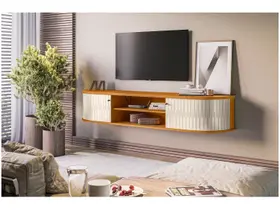 Rack Suspenso Algarve TVs Até 75” Cinamomo Off White 289139 Madetec Rack Suspenso Algarve TVs Até 75” Cinamomo Off White 289139 Madetec