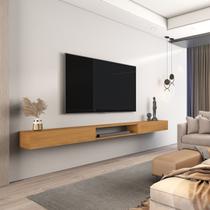 Rack Suspenso Aloe 2.2 para TV até 85 Polegadas 100% MDF com 2 Portas Nature Amadeirado Yescasa Rack Suspenso Aloe 2.2 para TV até 85 Polegadas 100% MDF com 2 Portas Nature Amadeirado Yescasa