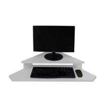 Rack Suspenso Aparador Bancada Estante De Canto Para Computador Monitor Branco
