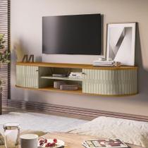 Rack Suspenso Com Design Contemporâneo Algarve Cumaru-opala