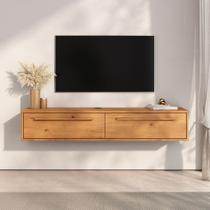 Rack Suspenso Flutuante 145 cm Compacto Madeira TV 55 Freijó TECCA