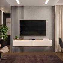 Rack suspenso future 1,80m cool home off white/nature - DJ MOVEIS