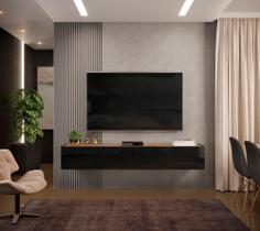 Rack suspenso future 1,80m cool home preto/nature