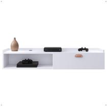 Rack Suspenso Home Classic Tv 32 Polegadas 1 Porta Puxador Concha Decoração Minimalista Quarto Sala Recepção Branco Lojas RPM