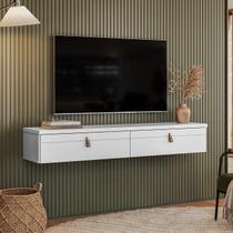 Rack Suspenso Line P/ Tvs até 50 Polegadas 135cm 2 Portas Branco - Olivar Móveis
