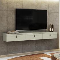 Rack Suspenso Line P/ Tvs até 65 Polegadas 180cm 2 Portas Off White Bege - Olivar Móveis Rack Suspenso Line P/ Tvs até 65 Polegadas 180cm 2 Portas Off White Bege - Olivar Móveis