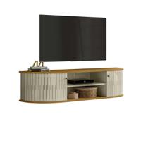 Rack Suspenso Modena 136 cm 2 Portas Cor Cumaru e Opala - Madetec