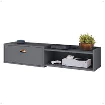 Rack Suspenso Multifuncional Home Parede 1.20 Estante TV 42" Bancada Flutuante México 1 Porta Nicho Sala Quarto Rack Suspenso Multifuncional Home Parede 1.20 Estante TV 42" Bancada Flutuante México 1 Porta Nicho Sala Quarto
