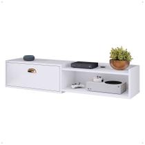 Rack Suspenso Multifuncional Home Parede 1.20 Estante TV 42" Bancada Flutuante México 1 Porta Nicho Sala Quarto Rack Suspenso Multifuncional Home Parede 1.20 Estante TV 42" Bancada Flutuante México 1 Porta Nicho Sala Quarto