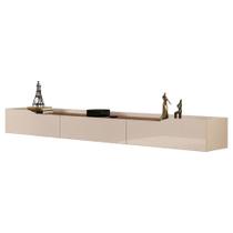 Rack Suspenso para Painel ou TV até 75 Polegadas 2,18m 3 Gavetas Efraín Off White