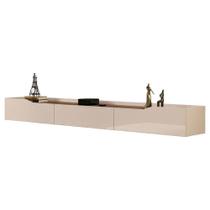 Rack Suspenso Para Painel Ou Tv Até 75 Polegadas 2,18m 3 Gavetas Efraín Off White Off White