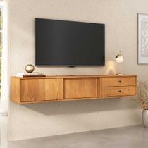 Rack Suspenso Para Sala TV 75 Madeira 2 Portas 175 cm Freijó Simona