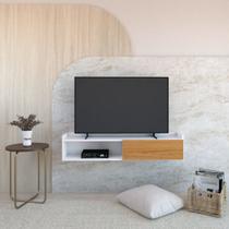 Rack Suspenso para TV 50 Polegadas Atena Branco/Freijó