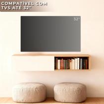 Rack Suspenso para TV até 50 Polegadas 126cm Branco com Porta e Nicho