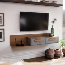 Rack Suspenso Para TV até 50 polegadas Home Classic Decoração Casa Apartamento Duas Portas Basculantes Organizador Sala De Estar