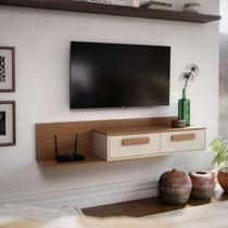 Rack Suspenso Para TV até 50 polegadas Home Classic Decoração Casa Apartamento Duas Portas Basculantes Organizador Sala De Estar