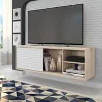 Rack Suspenso para TV até 55 Polegadas 136cm Bp Porta Pier Multiverso Bege Off White/Branco