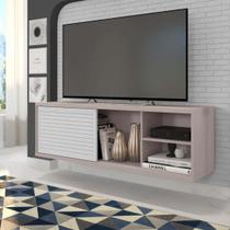 Rack Suspenso para TV até 55 Polegadas 136cm Bp Porta Pier Multiverso Marrom Cacao/Branco Rack Suspenso para TV até 55 Polegadas 136cm Bp Porta Pier Multiverso Marrom Cacao/Branco