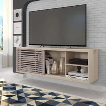 Rack Suspenso para TV até 55 Polegadas 136cm Bp Porta Ripada Multiverso Bege Off White/Cacao