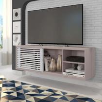 Rack Suspenso para TV até 55 Polegadas 136cm Bp Porta Ripada Multiverso Marrom Cacao/Branco