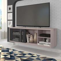 Rack Suspenso para TV até 55 Polegadas 136cm Bp Porta Ripada Multiverso Marrom Cacao/Preto