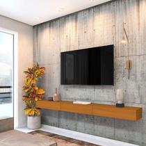 Rack Suspenso para TV até 75 Polegadas 100% MDF 200cm Marrom Cedro