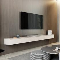 Rack Suspenso para TV até 75 Polegadas 100% MDF 217,8cm 3 Gavetas Aspen 2.17 Bege Off White