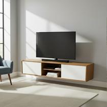 Rack Suspenso para TV até 75 Polegadas MDF 180cm 2 Portas de Correr Origem