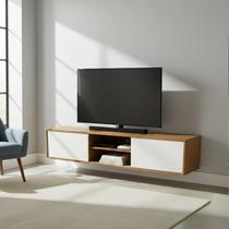 Rack Suspenso para TV até 75 Polegadas MDF 180cm 2 Portas de Correr Origem Rack Suspenso para TV até 75 Polegadas MDF 180cm 2 Portas de Correr Origem