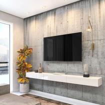 Rack Suspenso para TV até 75 Polegadas MDF 200cm 3 Portas Off White Dior