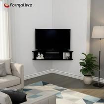 Rack Suspenso para TV de até 39” Aparador Bancada Estante de Canto Preto