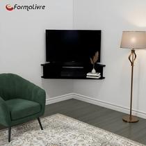 Rack Suspenso para TV de até 43" Aparador Bancada Estante de Canto Preto