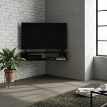 Rack Suspenso para TV de até 50” Aparador Bancada Estante de Canto Preto