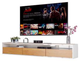 Rack Suspenso para TV Life 1.36 Nature com Off White - MóveisAqui - MoveisAqui Rack Suspenso para TV Life 1.36 Nature com Off White - MóveisAqui - MoveisAqui