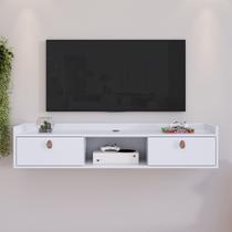 Rack Suspenso Sala Estar Quarto Compacto 2 Porta Nicho Lavínia - Cor: Branco - Lojas K7