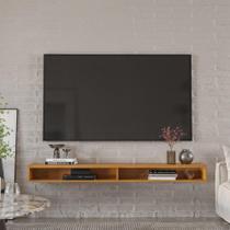 Rack Suspenso Sala TV até 70 Polegadas Home Decoração Sala Quarto 2 Nichos Slim