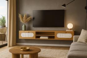 Rack Suspenso Santorini 180cm para Painel Ripado ou Parede