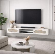 Rack Suspenso Santorini 1,80m MDF 2 Gavetas Moderno Sala de TV até 65 Polegadas Rack Suspenso Santorini 1,80m MDF 2 Gavetas Moderno Sala de TV até 65 Polegadas