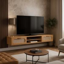 Rack Suspenso Santorini 2 Gavetas MDF Sala TV até 65 Polegadas ideal Aparador Buffet Luxuoso