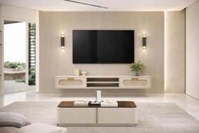 Rack Suspenso Santorini MDF 1.80m 2 Gavetas Com Design Clean Rack Suspenso Santorini MDF 1.80m 2 Gavetas Com Design Clean