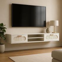 Rack Suspenso Santorini Para TV até 65 Com Prateleira Nicho