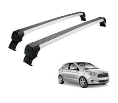 Rack Teto Alumínio Prata Ka Hatch - 4 Portas (a Partir 2015) Rack Teto Alumínio Prata Ka Hatch - 4 Portas (a Partir 2015)