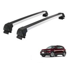 Rack Teto Alumínio Prata Vw T-cross Com Longarina De Teto