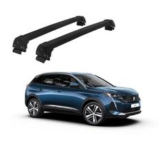 Rack Teto Alumínio Preto Peugeot 3008 2017 em diante