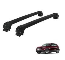 Rack Teto Alumínio Preto Vw T-cross Com Longarina De Teto Rack Teto Alumínio Preto Vw T-cross Com Longarina De Teto