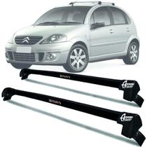 Rack Teto Aluminio Prime Citroen C3 2002 a 2012 Preto PR146 Rack Teto Aluminio Prime Citroen C3 2002 a 2012 Preto PR146