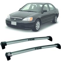 Rack Teto Aluminio Prime Honda Civic 01 até 03 Prata PR099