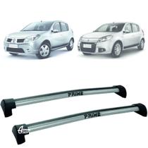 Rack Teto Aluminio Prime Renault Sandero 07 a 13 Prata PR026 Rack Teto Aluminio Prime Renault Sandero 07 a 13 Prata PR026